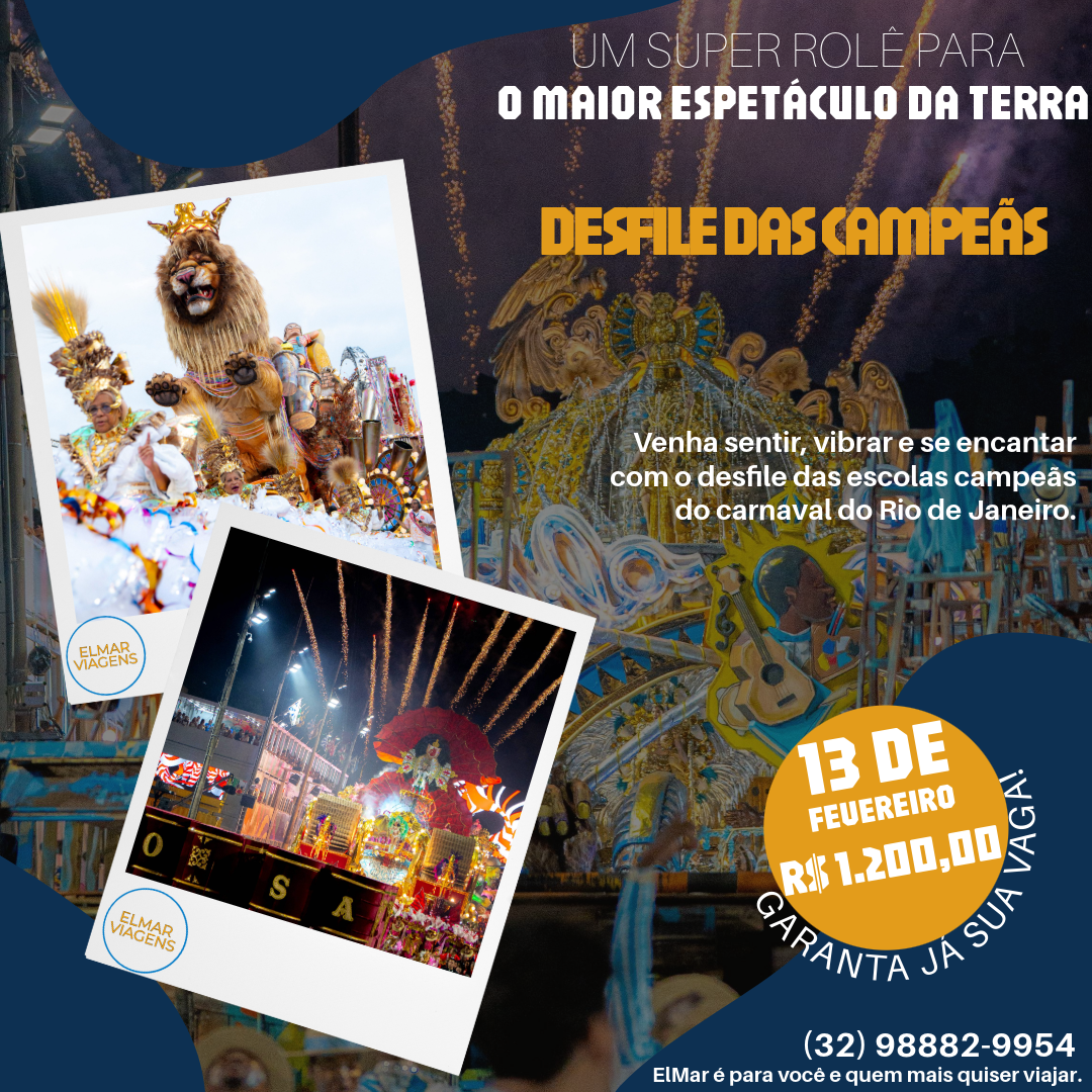 Excursão para o Desfile das Campeãs 2027 – Bate e Volta para a Sapucaí | Saída de Juiz de Fora