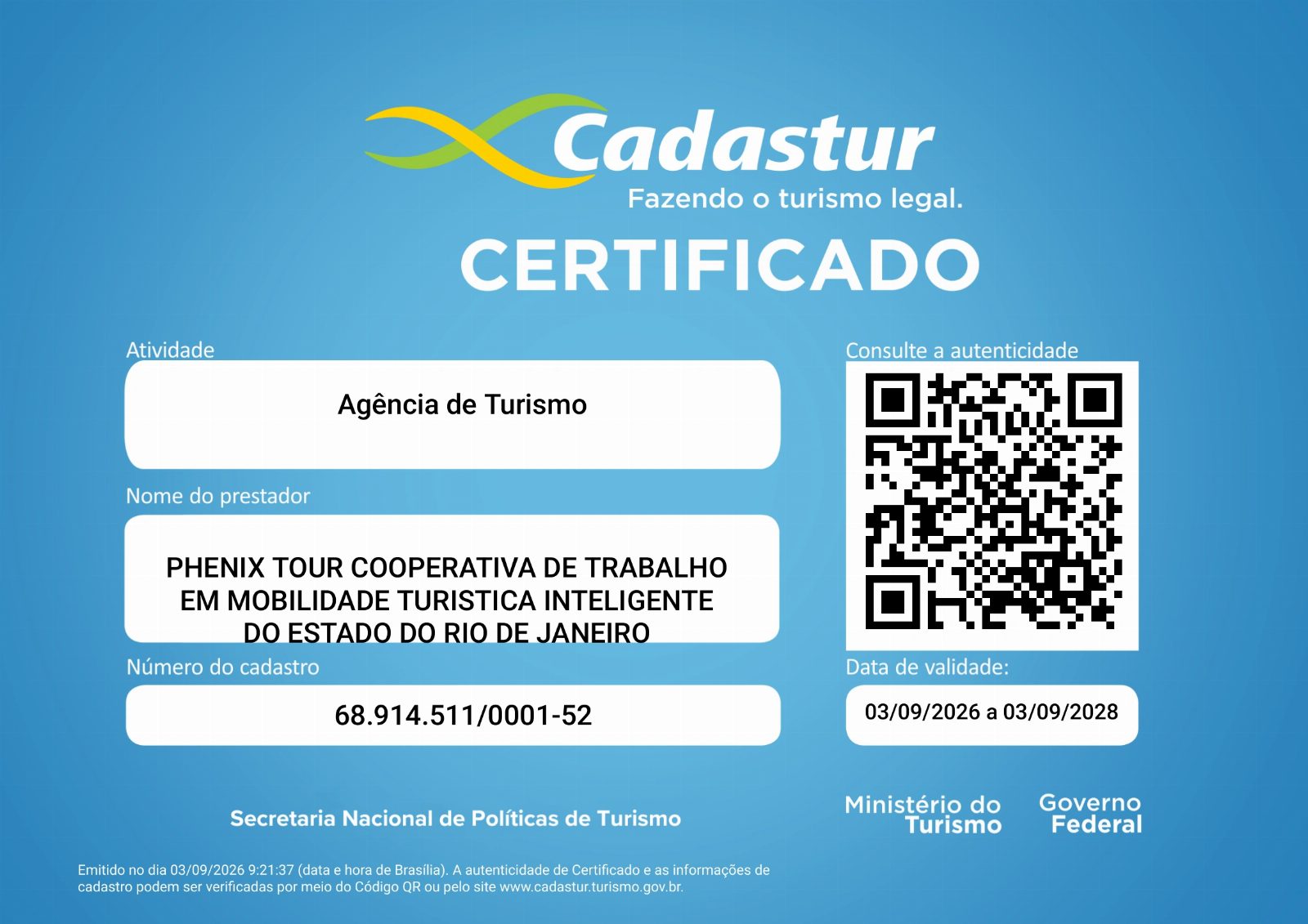 PHENIX TOUR COOPERATIVA DE TRABALHO EM MOBILIDADE TURISTICA INTELIGENTE DO ESTADO DO RIO DE JANEIRO